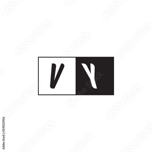 Unique Simple Bold VY Monogram Logo Design Alphabet Initial Alphabet Vector