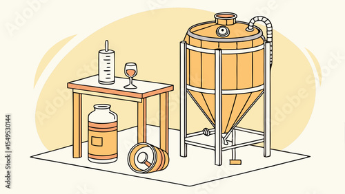 Homebrewing Equipment and Supplies Setup.