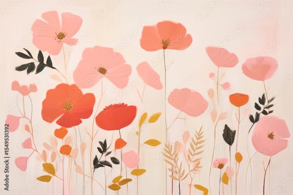 Obraz premium Floral art painting pattern.