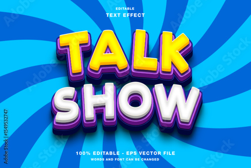 Talk Show 3D Editable Text Effect Template Style Premium