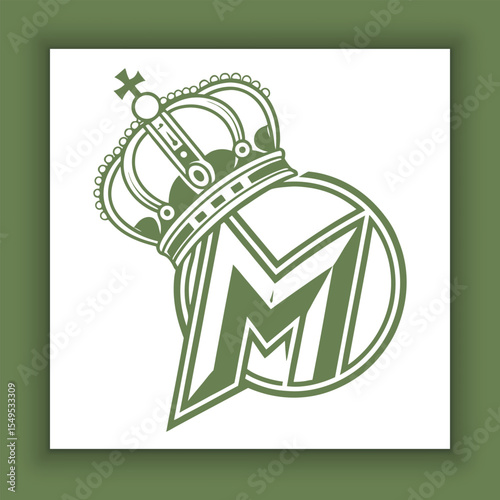 A luxurious golden letter m logo background for royal identity