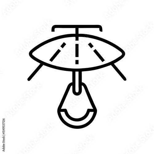 Black and white line art of a radar with antennas