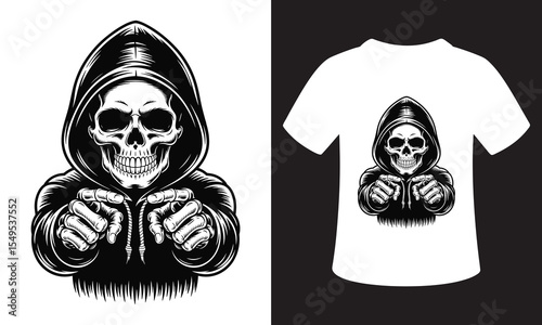 Edgy Skull and Skeleton Graphic T-Shirt Designs