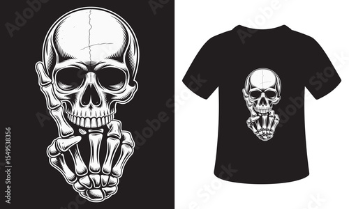 Edgy Skull and Skeleton Graphic T-Shirt Designs