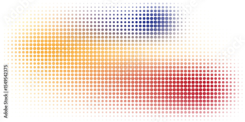Circular dot pattern transitioning between vibrant warm and cool tones creating an abstract gradient effect.