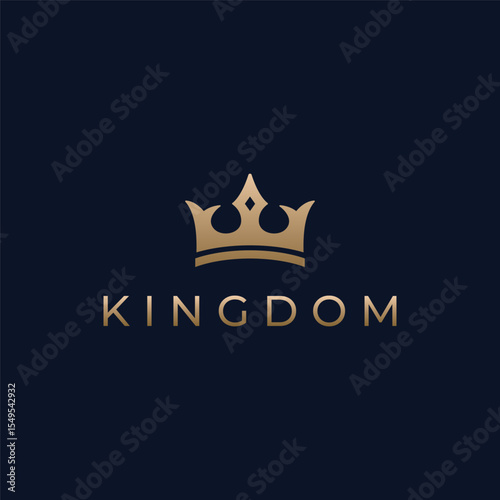 Vintage Golden Royal Crown logo template design with elegant and luxury geometric creative idea.Logo for business, beauty and salon.