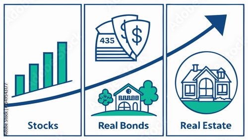 Investment Growth Stocks Bonds and Real Estate.