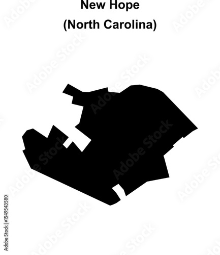 New Hope (North Carolina) blank outline map