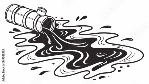 Leaking Wooden Barrel Spilling Dark Liquid.