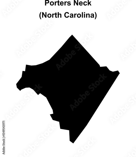 Porters Neck (North Carolina) blank outline map