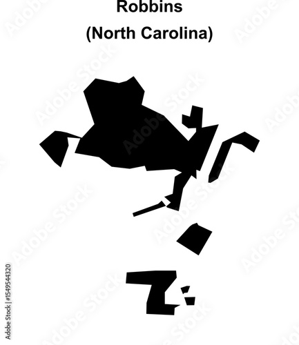 Robbins (North Carolina) blank outline map