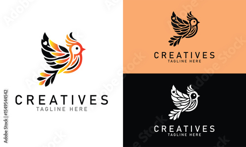 Creative Bird with Crown Logo Design for Premium Business Identity