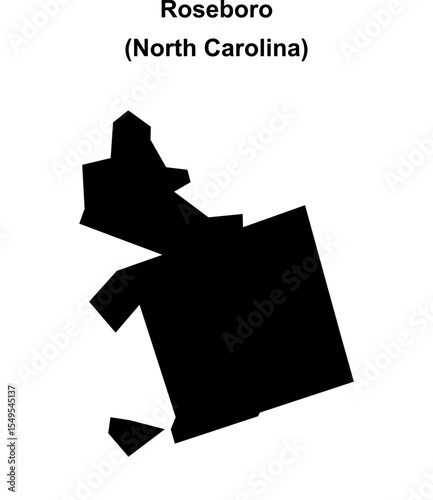 Roseboro (North Carolina) blank outline map