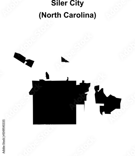 Siler City (North Carolina) blank outline map