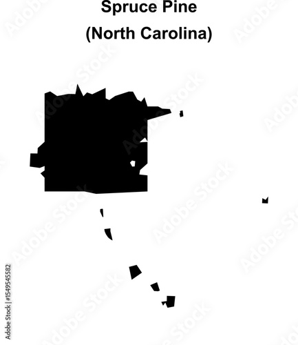 Spruce Pine (North Carolina) blank outline map