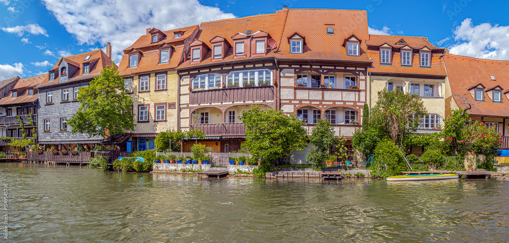 Fototapeta premium Traditional medieval houses in Klein-Venedig (Little Venice), Bamberg, Bavaria, Germany