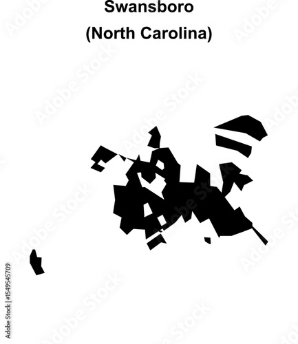 Swansboro (North Carolina) blank outline map