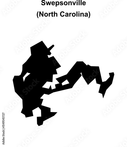Swepsonville (North Carolina) blank outline map