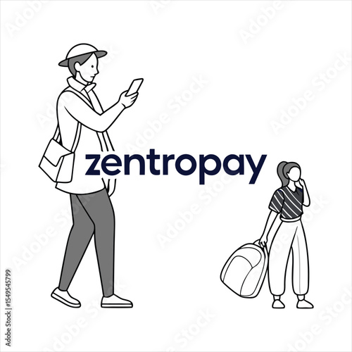 Modern Travel and Digital Payment Concept with Zentropay Logo.