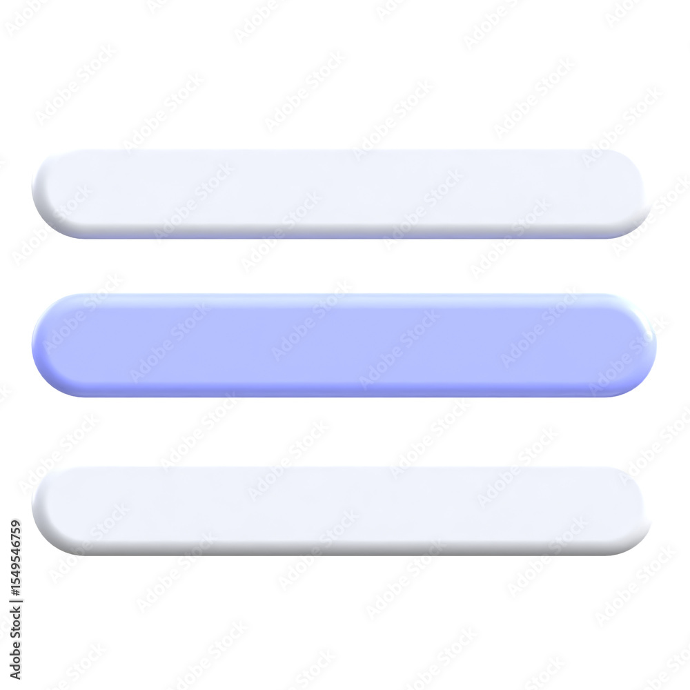 3D Hamburger Menu Icon – Minimal Navigation Button 3D Hamburger Menu Icon – Minimal Navigation Button