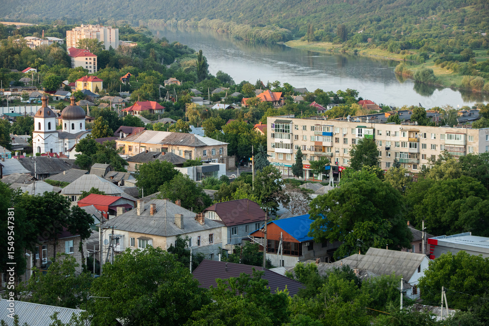 Naklejka premium Urban landscape in the historical and cultural city of Soroca in the north of the Republic of Moldova
