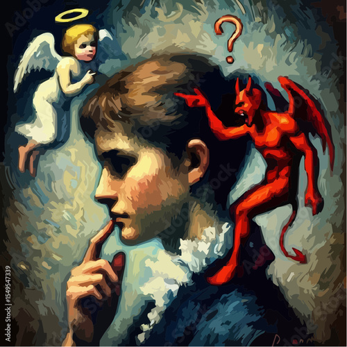 digital art of the battle between good and evil in the human mind 44