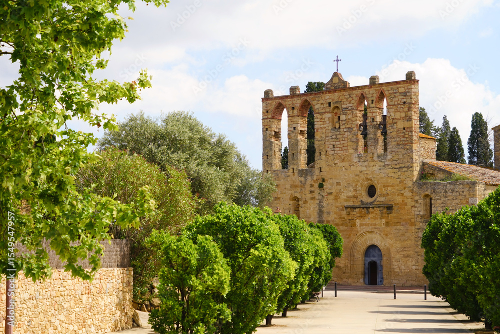 Obraz premium Sant Esteve church in Peratallada, Forallac, Catalonia, Costa Brava, Spain