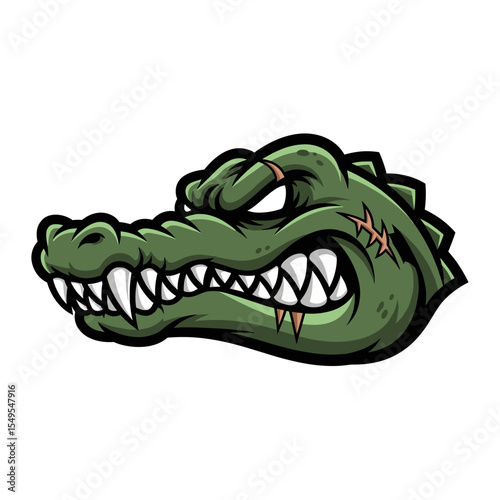 Angry crocodile head graphic