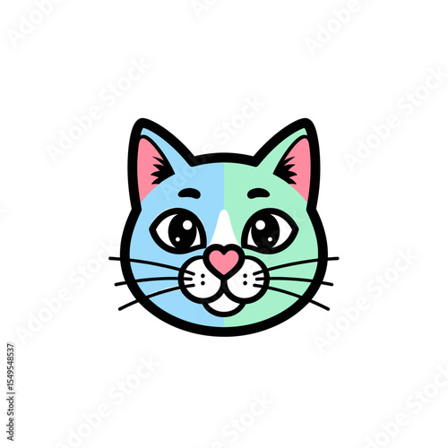 Cartoon cat drinking bubble tea