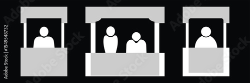Sale stand icon. retail shop icon sign vector