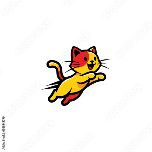 Cartoon cat jumping
