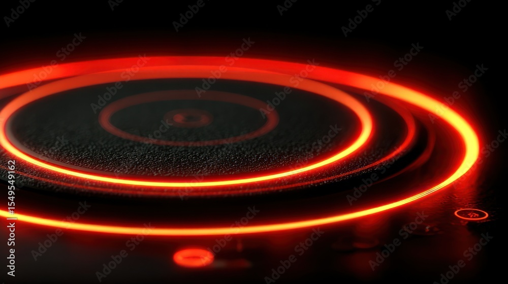 Fototapeta premium Close-up of glowing red hotplate