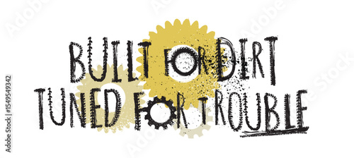 Off-Road hand drawn grunge lettering. Vector illustration