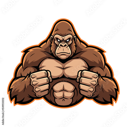 Powerful gorilla illustration