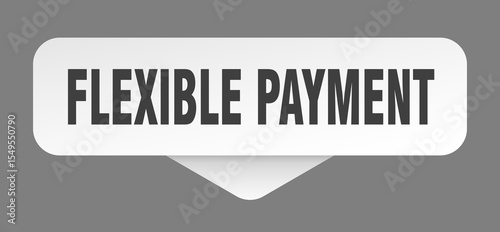 flexible payment sticker. flexible payment sign isolated on gray background