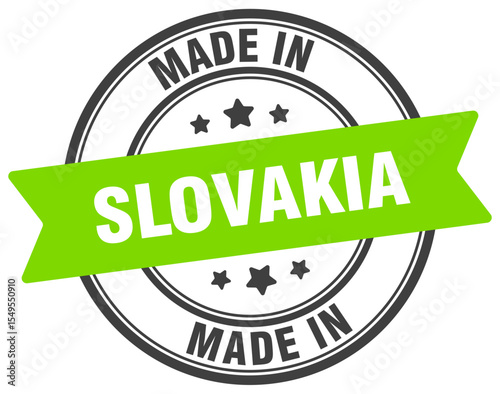 Made in Slovakia round sign. Made in Slovakia stamp.
