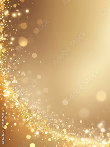 Elegant golden abstract background with glowing bokeh lights, smooth wave pattern, soft gradient texture, perfect for luxury designs, festive themes, or digital templates | AI
