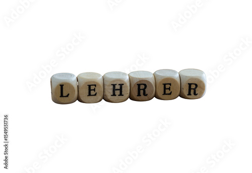 Buchstaben Wort Lehrer freigestellt isoliert