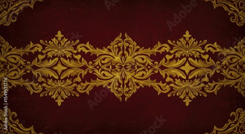 Vintage Metallic Gold Foil Pattern Background Slightly Worn Texture