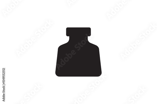 Inkpot silhouette on white background.01