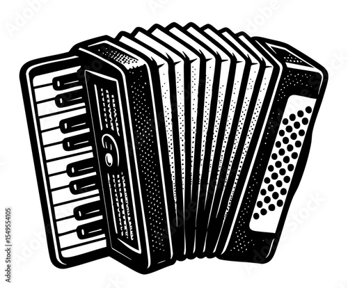 Accordion Comic Vector