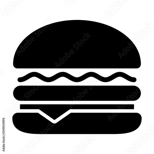 Delicious burger illustration: A bold, minimalist depiction of a classic burger, artfully composed to capture the essence of a satisfying meal.