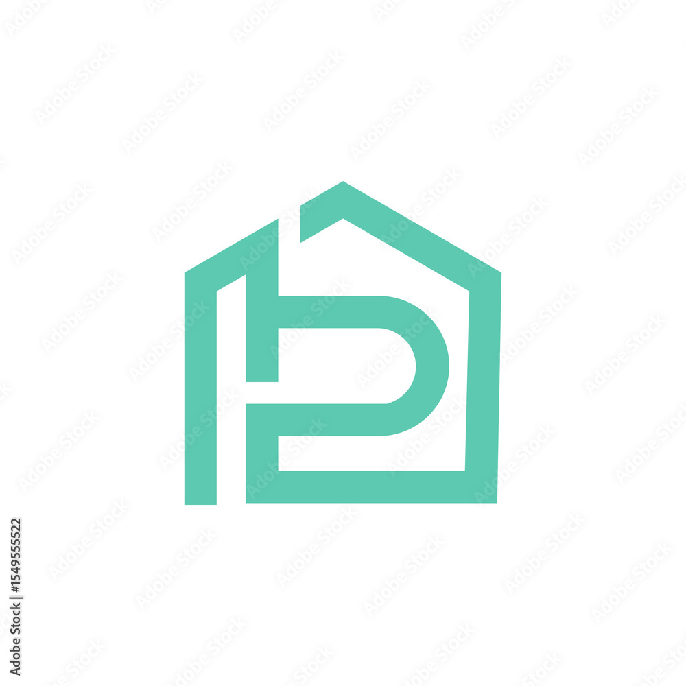 Modern Minimalist House Logo P Letter for Real Estate Property Modern Minimalist House Logo P Letter for Real Estate Property