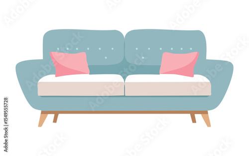 Modern Blue Sofa Square Pillows