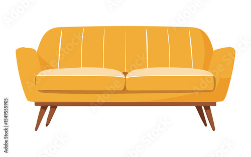 Warm Toned Couch Furniture Vector