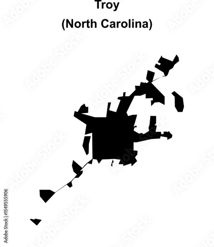 Troy (North Carolina) blank outline map
