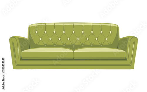 Olive Green Tufted Sofa Design