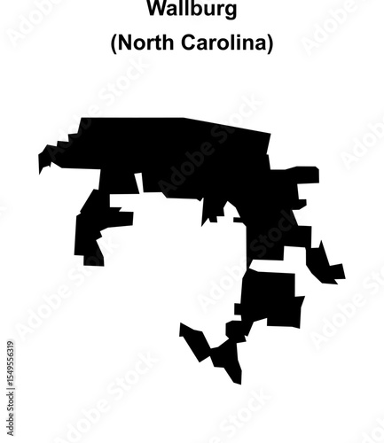 Wallburg (North Carolina) blank outline map