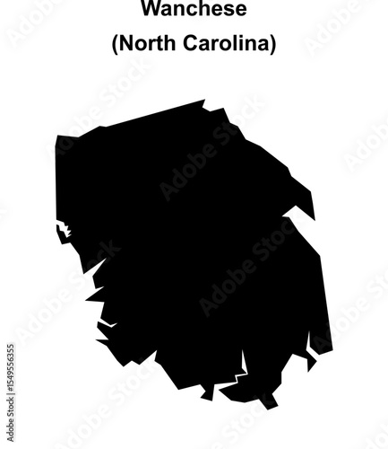 Wanchese (North Carolina) blank outline map