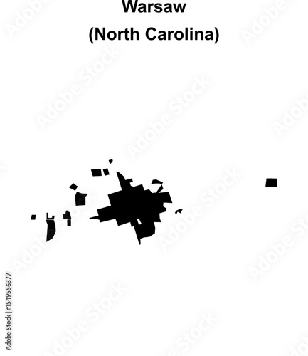 Warsaw (North Carolina) blank outline map